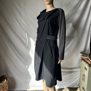 GRUB black & grey long sleeve cowl neck dress